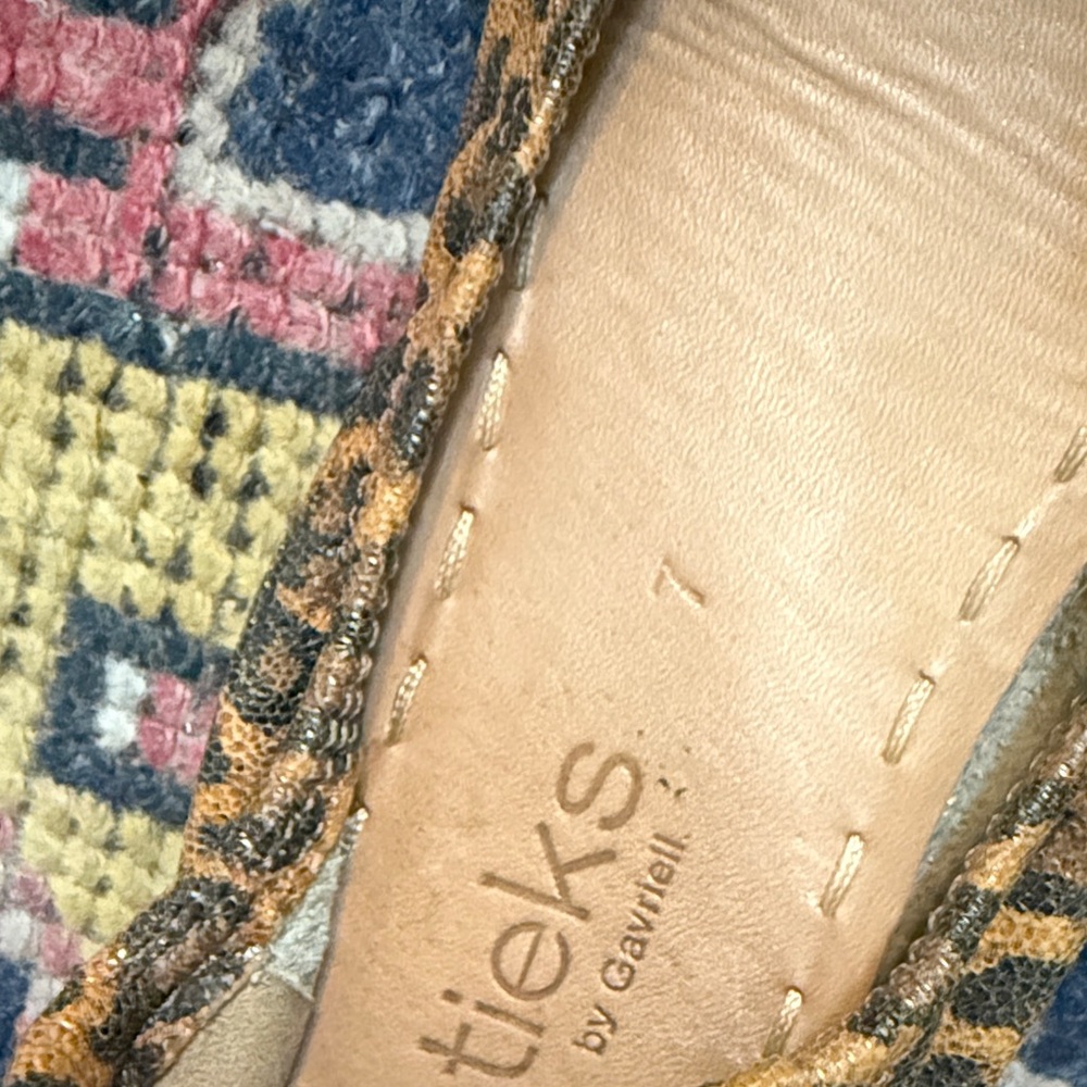 Tieks Leopard Print Flats with Blue Detail - Picture 3 of 8
